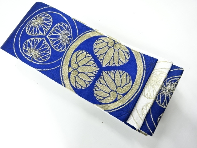 三ツ葉葵模様織出しリバーシブル踊り用男物角帯